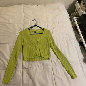 H&M Light Green Ribbed Cardigan